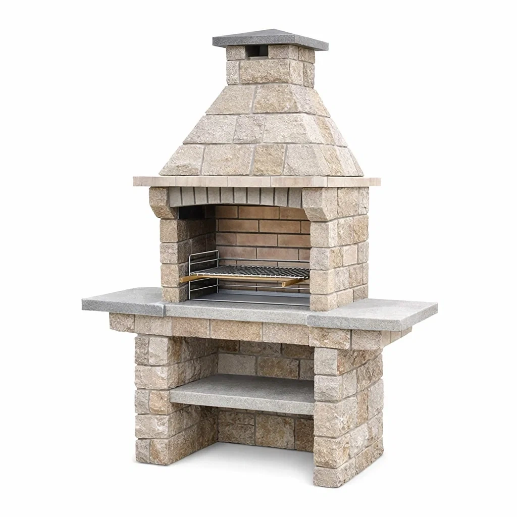 Grillkamin Kalkstein Beige 205x120x65 cm