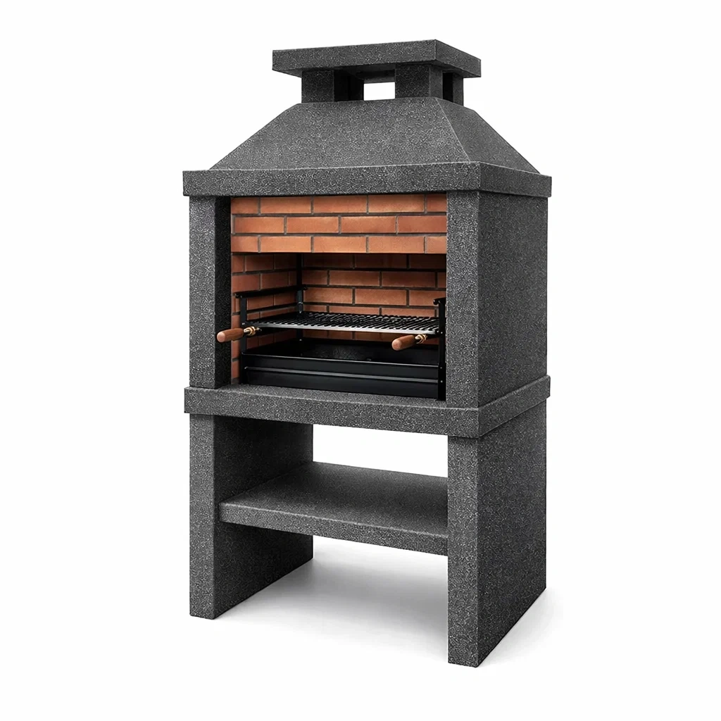 Grillkamin Beton Rot Schwarz