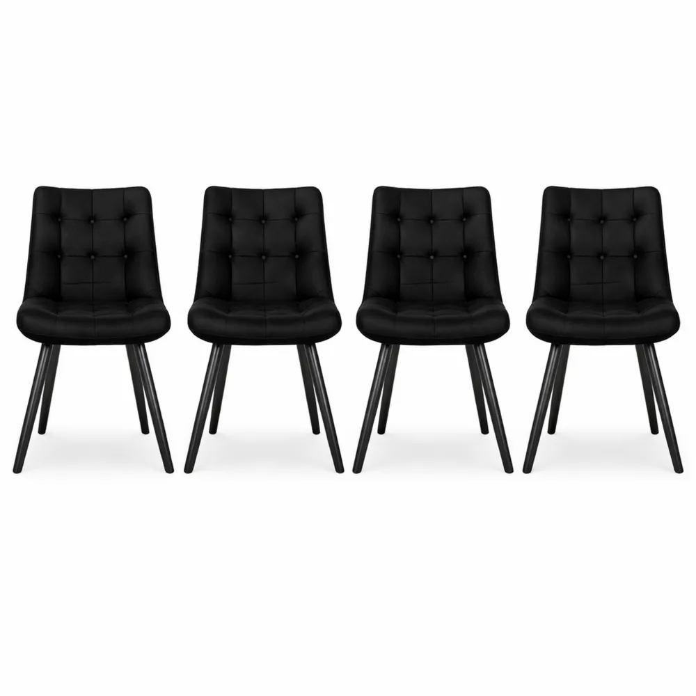 Quatre chaises en velours