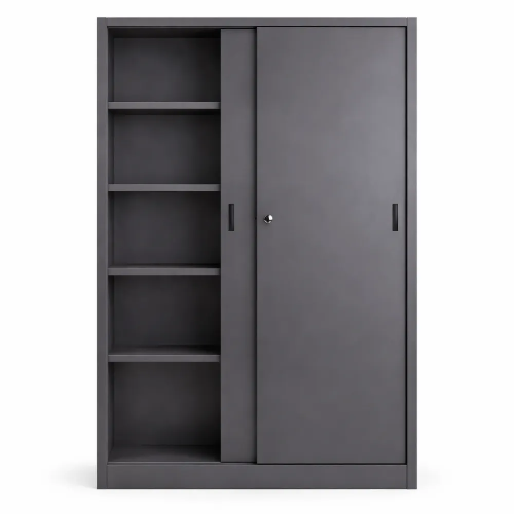 Armoire anthracite à portes coulissantes