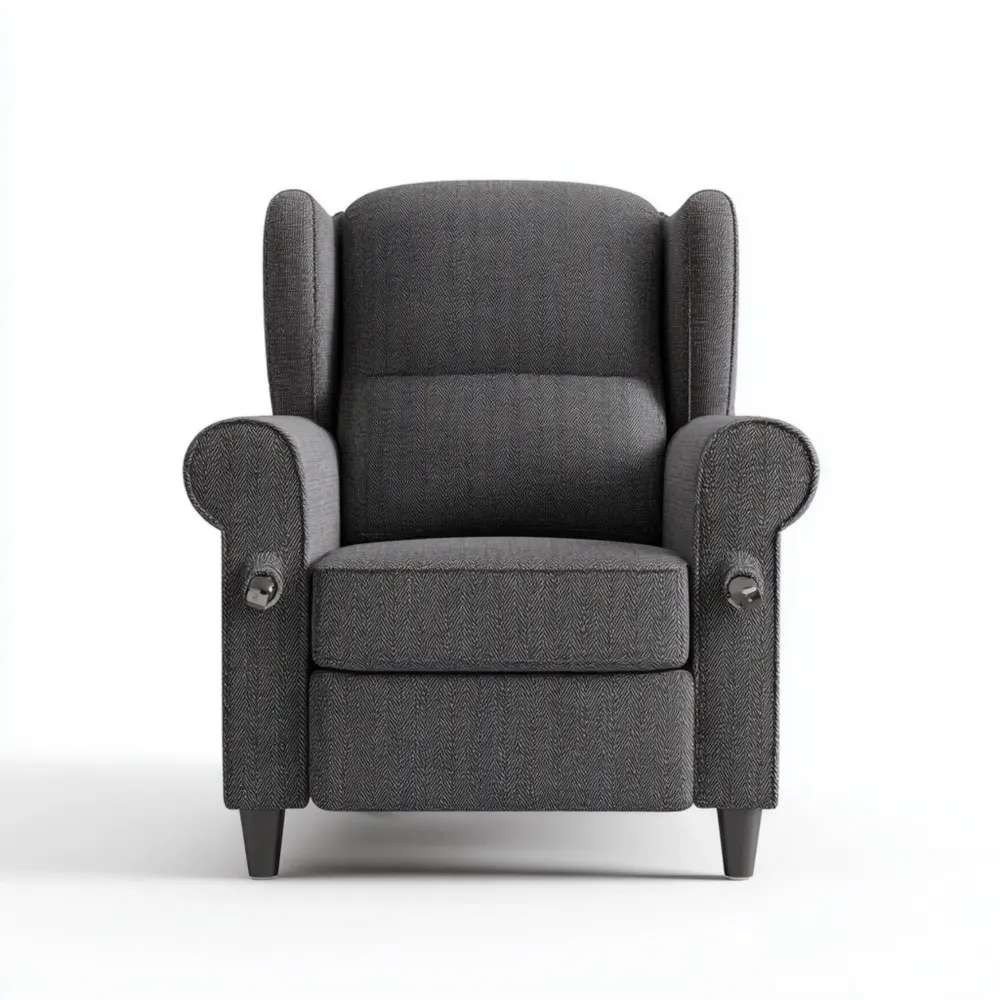 Sillón Reclinable Tela 75x85x100 cm - Gris Oscuro - Diseño Clásico