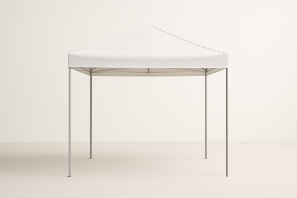 Gazebo pieghevole 3x3 m tessuto poliestere bianco struttura acciaio-Decorlivingx
