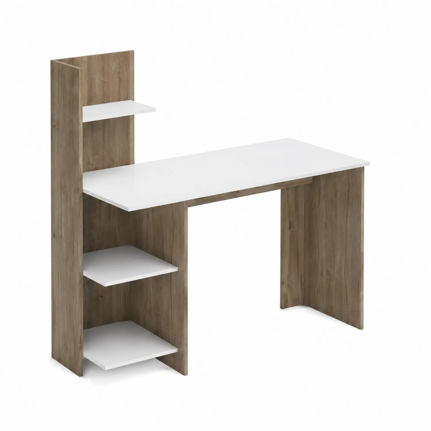 Bureau chêne et blanc, équilibre naturel