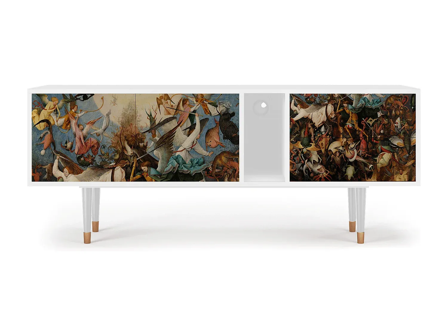 Moderner TV-Schrank mit Stauraum, Weiß