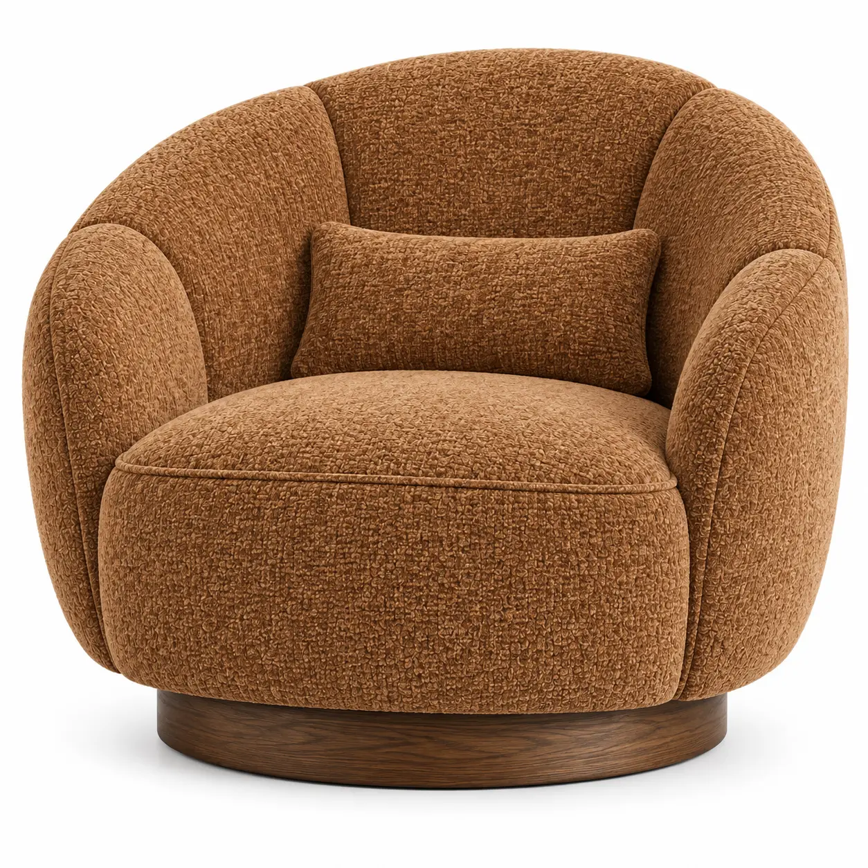 Sillón marrón de contorno redondeado