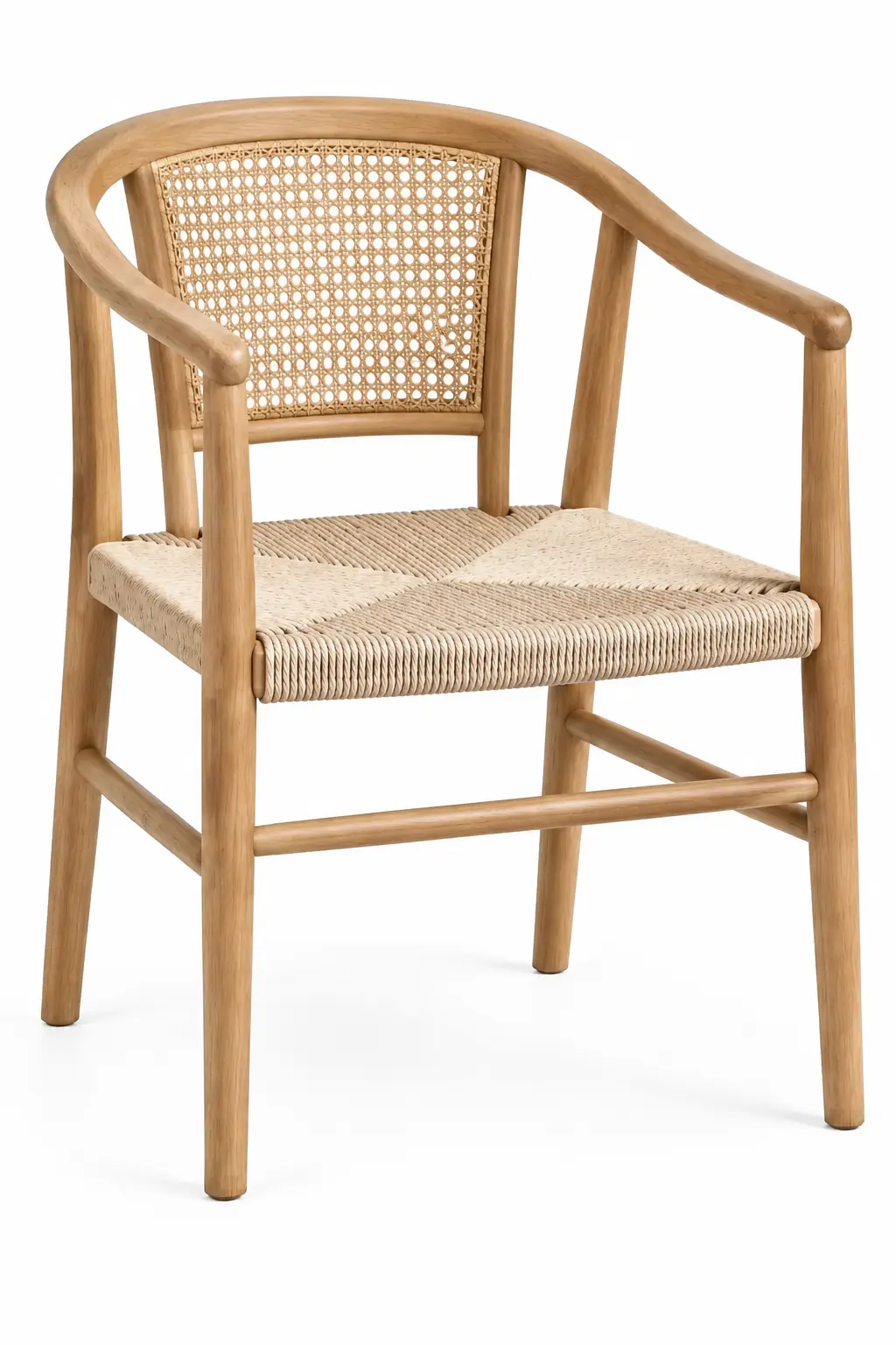 Silla marrón con detalles de entramado