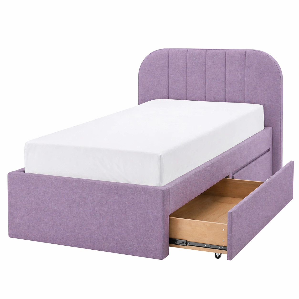 Cama tapizada alta con cabecero acolchado y cajones de almacenamiento 180x200 cm-nexaglory